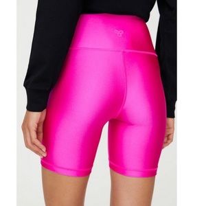 Aritzia TNA Neon Pink Biker Shorts
